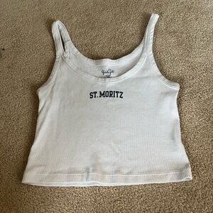 Brandy Melville White Ribbed Tank
